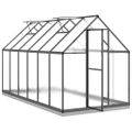 vidaXL Skleník s podkladovým rámom antracitový 334x169x202 cm hliník
