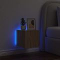 vidaXL TV nástenná skrinka s LED svetlami dub sonoma 30,5x35x30 cm