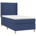 vidaXL Posteľ boxsping s matracom a LED modrá 90x190 cm látka
