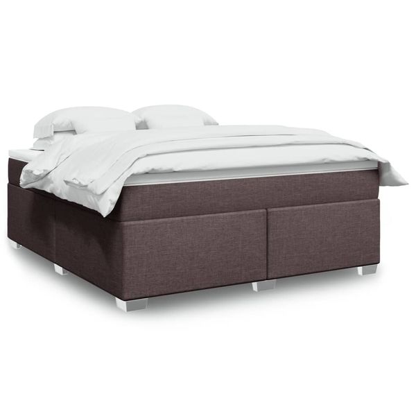 vidaXL Boxspring posteľ s matracom tmavohnedá 180x200 cm látka