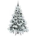 vidaXL Umelý vianočný stromček s 150 LED-i Biela 150 cm PE a PVC