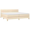 vidaXL Boxspring posteľ s matracom krémová 200x200 cm látka