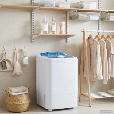 vidaXL Mini práčka s jednou nádobou 4,6 kg Modrá a biela