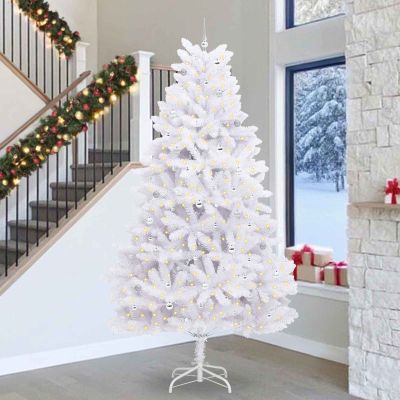 vidaXL Umelý Sklápací Vianočný Stromček Biela 300 cm PVC a oceľ