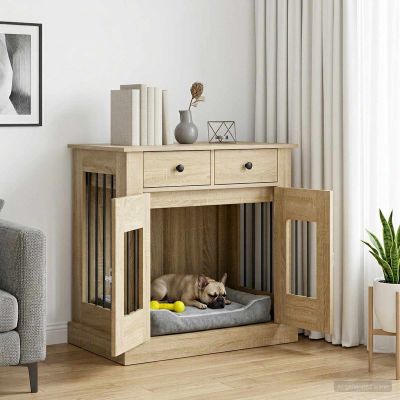 vidaXL Nábytok pre psa Dub sonoma 80 x 47,5 x 80 cm Kompozitné drevo