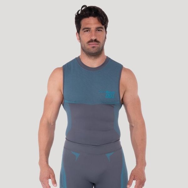 Bezšvové tielko OG1 Grey/Blue - GymBeam, veľkosť XXL