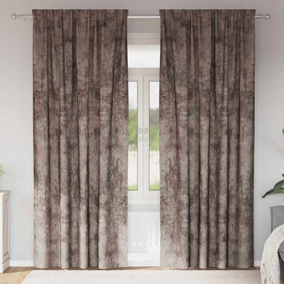 vidaXL Sametové závesy 2 pcs Kapučínová 245 x 140 cm Zamat
