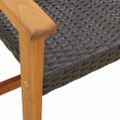 vidaXL Záhradná lavica čierna 112 cm polyratan a akáciové drevo