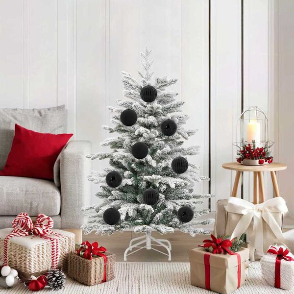 vidaXL Vianočná guľa set XL 15 pcs Čierna Plast