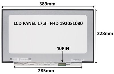 LCD PANEL 17,3'' FHD 1920x1080 40PIN MATNÝ IPS 144HZ / BEZ ÚCHYTOV