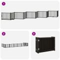 vidaXL Brána pre psa dvere sklad. 10panel. čierna 800cm topoľové drevo