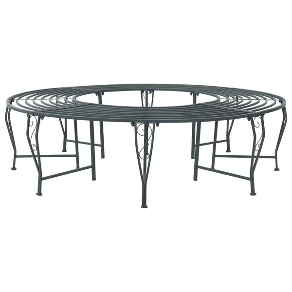 vidaXL Stromová lavička 8-Počet miest Ø 160 x 44 cm Oceľ
