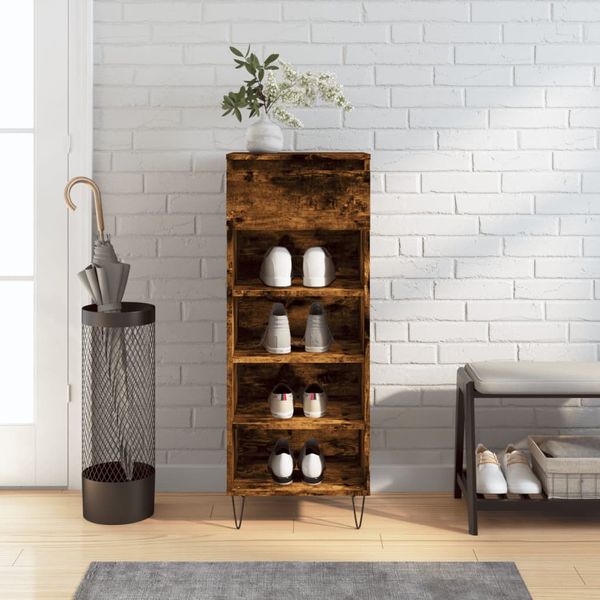 vidaXL Botník dymový dub 40x36x105 cm spracované drevo