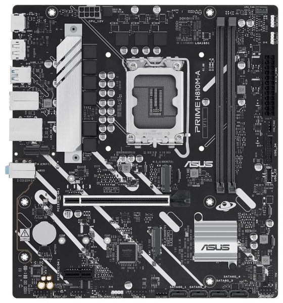 ASUS PRIME H810M-A-CSM Základní deska, Intel H810, LGA1851, 2× DDR5 DIMM (max. 128GB), 2× M.2, HDMI, DisplayPort, mATX