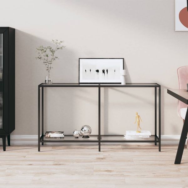 vidaXL Konzolový stolík priehľadný 140x35x75,5 cm tvrdené sklo