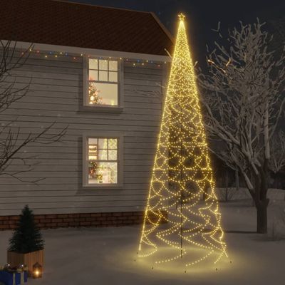 vidaXL Vianočný stromček so špicom 3000 teplých bielych LED 800 cm