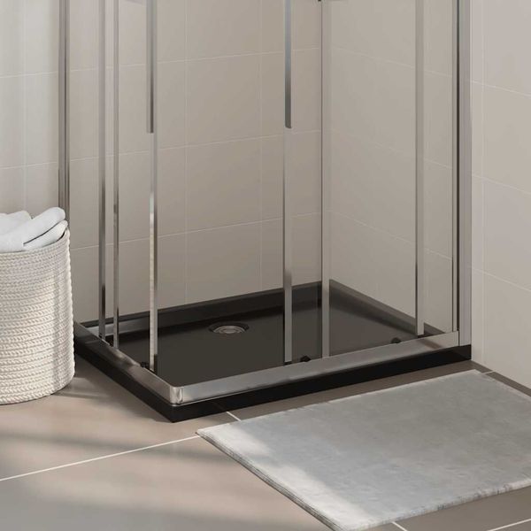 vidaXL Obdĺžniková sprchová vanička z ABS čierna 70x90 cm