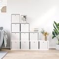 vidaXL skladacie úložné boxy 10ks Krémovo 32x32x32 cm Netkaná textília