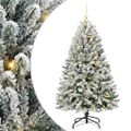 vidaXL Umelý Sklápací Vianočný Stromček 150 LED Zelená a biela 120 cm