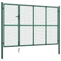 vidaXL Záhradná brána oceľová 350x200 cm zelená