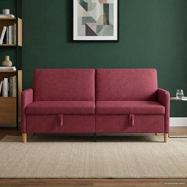vidaXL Sofa s úložným priestorom Víno červené 192 x 78 x 87 cm