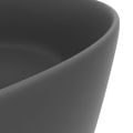 vidaXL Luxusné umývadlo, okrúhle, matné tmavosivé 40x15 cm, keramika