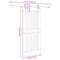 vidaXL Posuvné dvere NARVIK Prírodná a čierna 100 x 210 cm (213,5 cm)