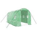vidaXL Fóliovník s oceľovým rámom zelený 8 m² 4x2x2 m