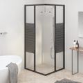 vidaXL Pruhovaný sprchový kút ESG 80x80x180 cm čierny