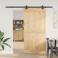 vidaXL Posuvné dvere NARVIK Prírodná a čierna 100 x 210 cm (213,5 cm)