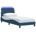 vidaXL Rám postele s LED bez matraca Modrá 80x200 cm Látka