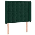 vidaXL Čelo postele so záhybmi tmavozelený 103x16x118/128 cm zamat