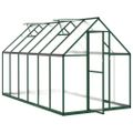 vidaXL Skleník so základovým rámom zelený 334x169x195 cm hliník