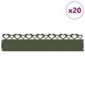 vidaXL Obrubníky trávnika 20 ks 103 x 0,05 x 22 cm Oceľ Olivovo zelená