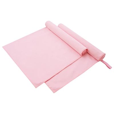 vidaXL Športové uteráky 2 pcs Ružová 180 x 90 cm Polyester a polyamid