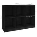 vidaXL Knižnica čierna 104x33x76 cm borovicový masív