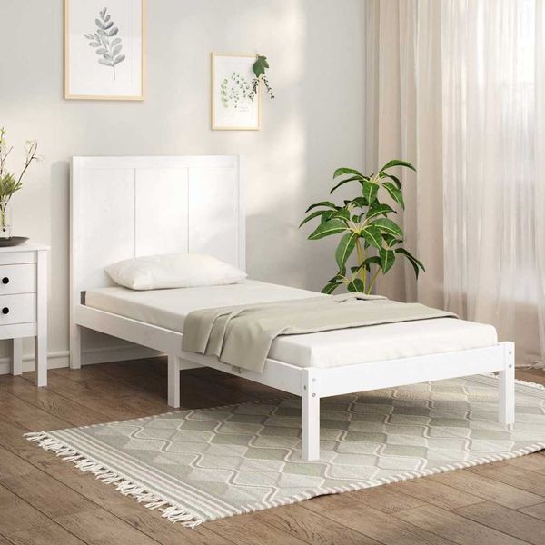 vidaXL Posteľ bez matraca biely 150x200 cm masívna borovica