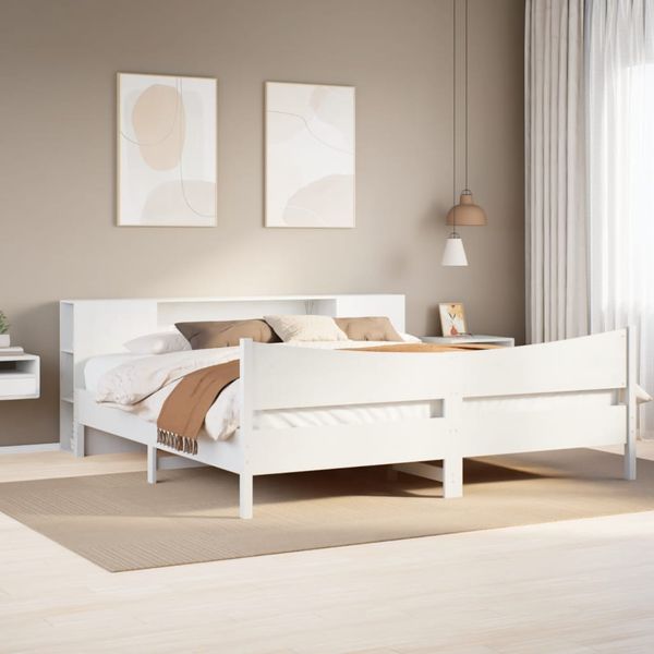 vidaXL Posteľ bez matraca biela 200x200 cm masívna borovica