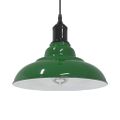 VidaXL Závesná lampa výškovo nastaviteľná E27 lesk zelená Ø 31 cm kov