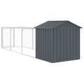 vidaXL Búda pre psa so strechou antracitová 117x405x123 cm pozin. oceľ