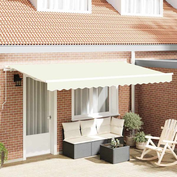 vidaXL Zatemniteľná markíza Krémová 350 x 200 cm látka