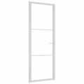 vidaXL Vnútorné dvere 76x201,5 cm biele ESG sklo a hliník