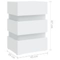 vidaXL Nočný stolík s LED, biely 45x35x67 cm, kompozitné drevo