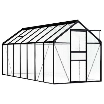 vidaXL Skleník, antracitový, hliník 8,17 m²