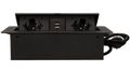 Výklopný blok zapustený ORNO OR-AE-13126/B/3M, 2x 230V a 2x USB, kábel 3m, čierny