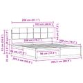 vidaXL Rám postele s čalúneným čelom Čierna 200 x 200 cm