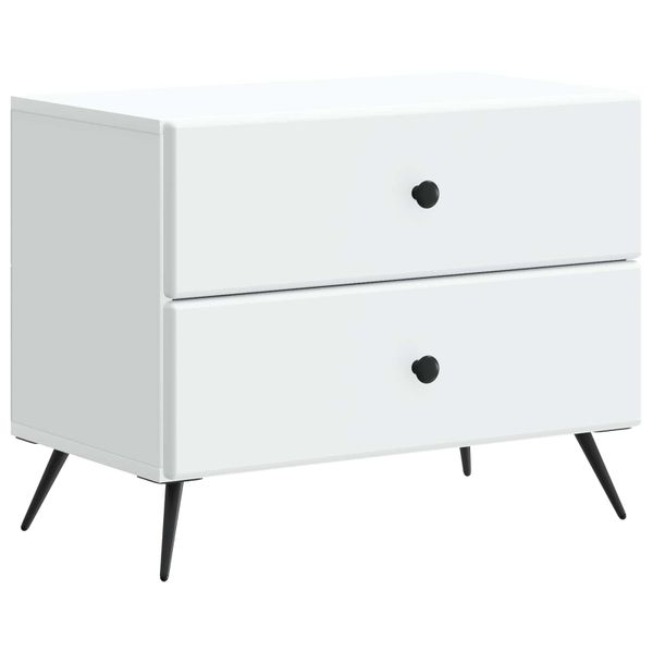 vidaXL Nočný stolík Biela 62 x 34,5 x 47,5 cm Kompozitné drevo
