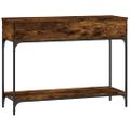 vidaXL Konzolový stolík dymový dub 100x34,5x75 cm kompozitné drevo