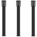 vidaXL Vonkajšie stojace lampy 3 ks čierne 110 cm nehrdzavejúca oceľ