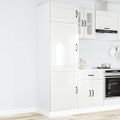 vidaXL Kuchynská skriňa Kalmar, lesklá biela, kompozitné drevo